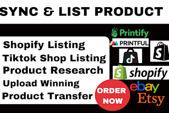list shopify etsy ebay printiful printify walmart products sync to tiktok shop
