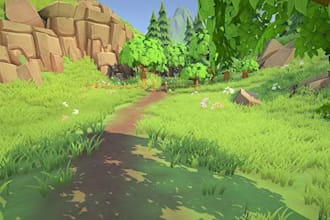 create a stylized 3d game environment, level design, game map and fortnite map