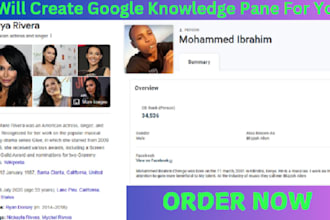 create a google knowledge panel or graph for any category