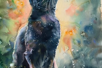 draw art illustration with animals or pet portrait