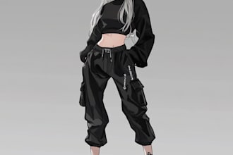 make  anime style character full body