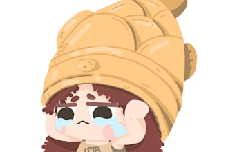 draw a cute custom character or chibi in my art style