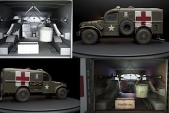 3d vehicle model 3d armored car tank truck model hard surface model 3d printing