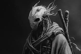 make a horror or fantasy character art and dnd character