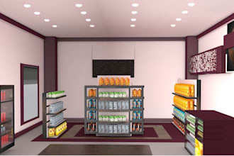 3dmall design,commercial house interior,room,office,workspace,render,supermarket