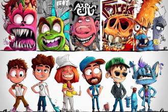 draw amazing cartoon doodle art and character illustrations