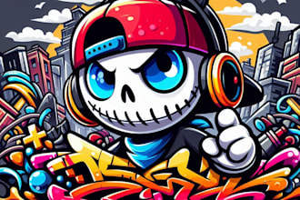 design awesome graffiti pop art font logo