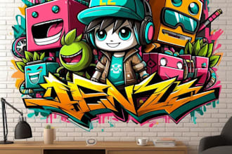 design wall art, decal, mural, graffiti for your business