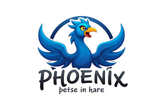 do blue phoenix esport mascot logo design