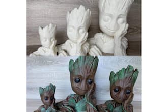 3d print and hand paint custom action figure toy, miniature character, bust stl