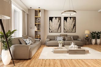 design a photorealistic 3d modern house floor plan