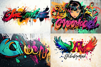 create graffiti art design for your logo or word