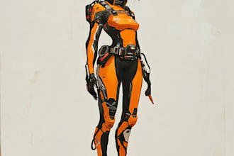 unique it a sci fi robot concept art for you
