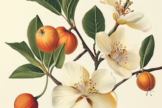 make botanical illustrations of flowers, plants, fruits