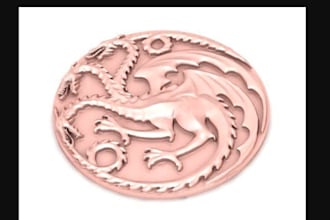 sculpt printable coin 3d model, bas relief medallion, cnc design, 3d bas relief