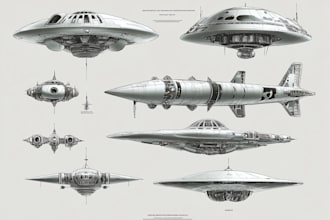 design a spaceship, sci fi illustration and sci fi art