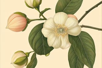 make a botanical illustration art for you
