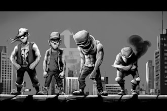 design characters in black and white