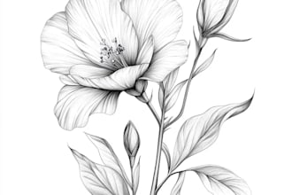 create line art feminine hand drawn botanical boho logo