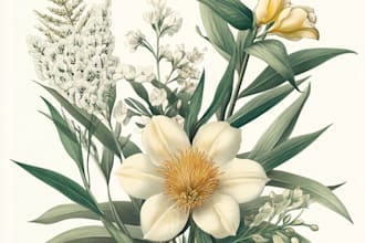 make a beautiful botanical or floral illustration