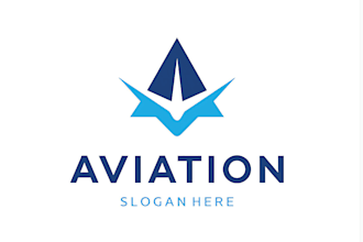 design professional aviation, airplane logo