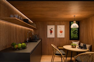 modern interior tiny house,layout plan,cabin, wooden house, balinese villa,v ray