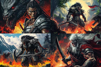draw custom dark berserk style art and dark art illustration