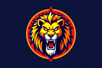 do angry lion head mascot logo design for your business
