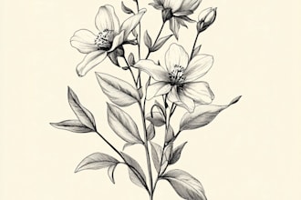 draw botanical illustration art for you