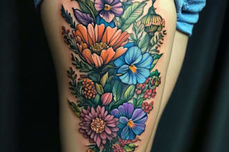 do custom tattoo design , anime , traditional or realistic tattoo