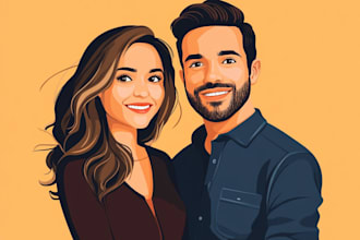 draw a beautiful couple portrait