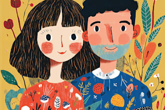draw a couple portrait illustration