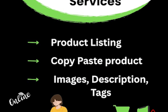 shopify product listing, SEO description writing and copy paste upload