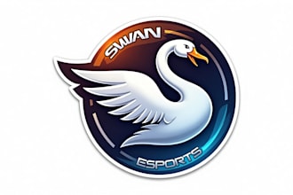 do wonderful esport mascot logotype goose icon sticker swan