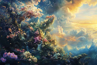 draw fantasy concept landscape illustrations