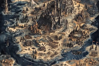 create a custom fantasy map for rpgs, books and games
