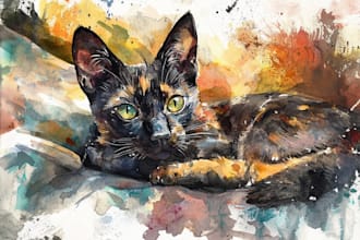 draw pet portrait with disney style