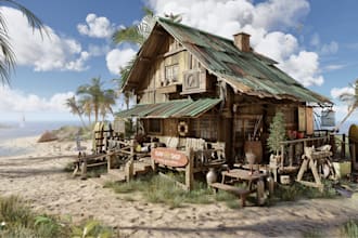 create eye catching 3d anime stylize game props and environment