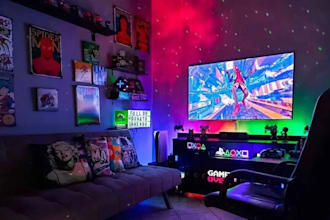 do studio art room design, streaming room, dancing room, gaming room design
