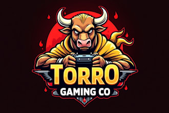 do bull fighter esport mascot logo design with business