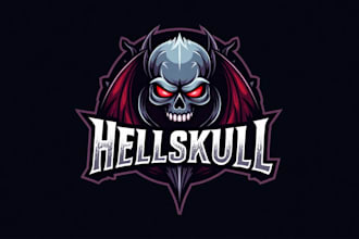 do hellskull esport mascot logo design with business