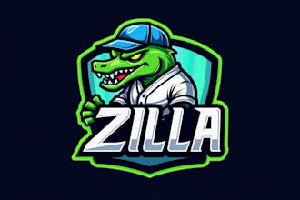 do zilla baseball esport mascot logo design with business