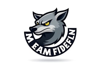 do wolf head mascot logo design with business