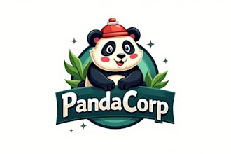 do wonderful  panda cartoon mascot logo design