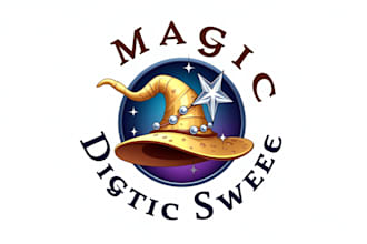 do wizard icon magic hat mascot logo design