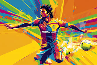 draw comic pop art sport portrait