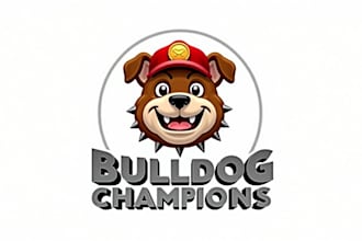 do bulldog head in cartoon mascot logo design