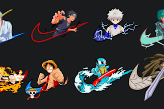 do tshirt designs anime characters , illustration art work