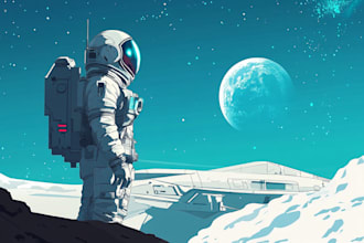 draw an sci fi character art, sci fi art illustration