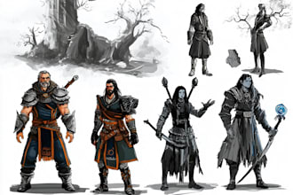 paint concept art and character sheets for you